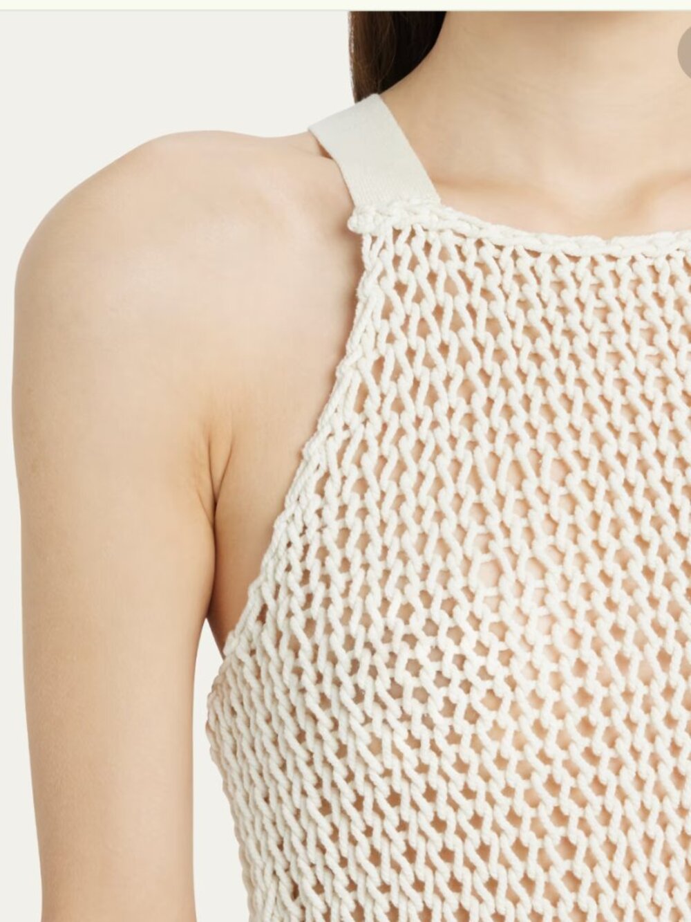 CULT GAIA Roxy Open Hand-Knit Halter Top Size Small 100% Cotton